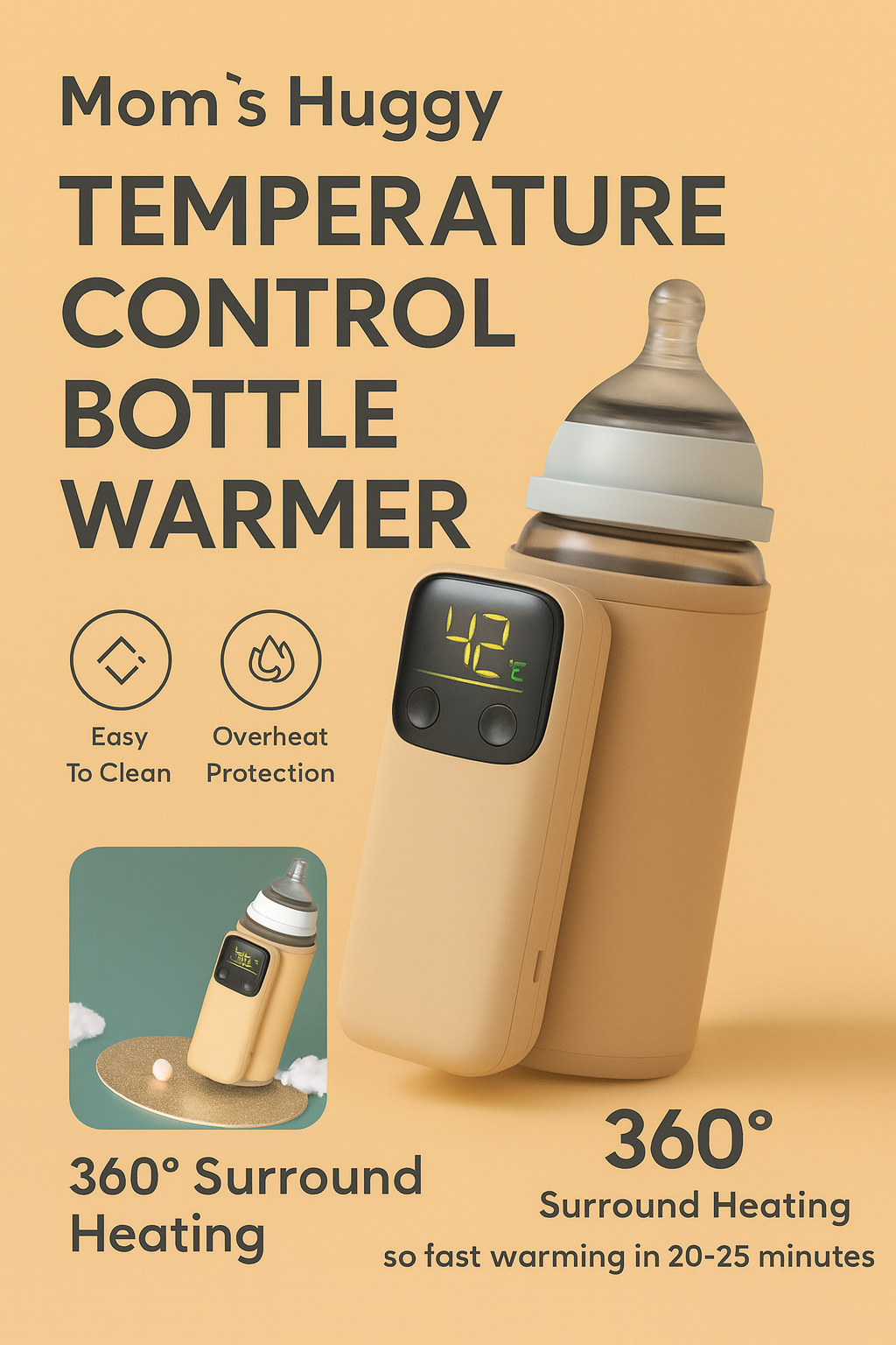 Mom`s Huggy Quick Heating Milk Bottle Warmer